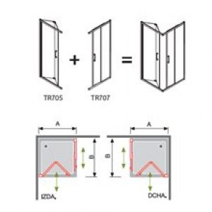 Pare-douche d’angle 2 portes 1 rabattable et 1…