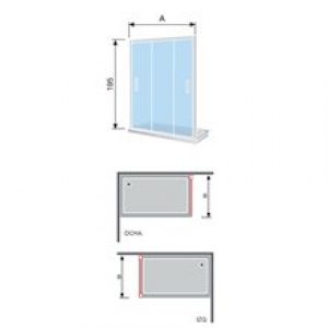 Pare-douche frontal 3 portes coulissantes et un…