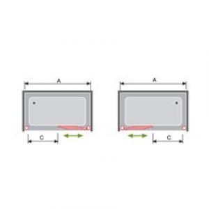 Pare-douche frontal avec 3 portes coulissantes…