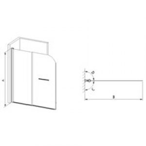 Paroi de baignoire frontale rabattable New…