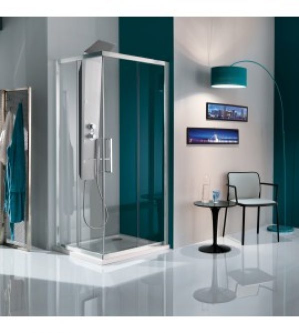 Paroi de douche Accés d’angle panneaux coulissants Samo…