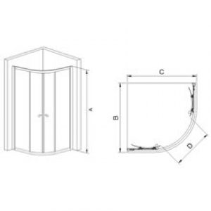 Paroi de douche semi-circulaire Siene de Futurbaño