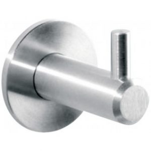 Patère accroche-tout – à visser – inox brossé – sur platine ronde 35 mm