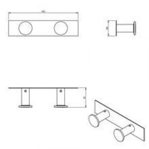 Patère double architecte COSMIC