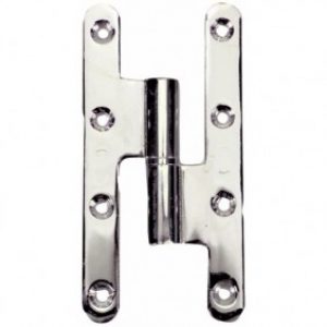 Paumelle menuiserie bois – lames bouts ronds – 140 x 70 – chromée