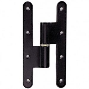 Paumelle menuiserie bois – lames bouts ronds – 140 x 70 – époxy noir