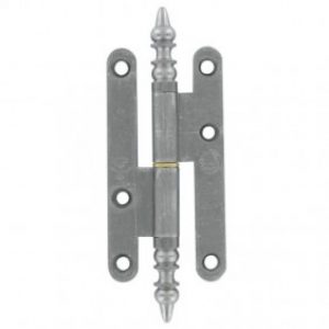 Paumelle rustique – menuiserie bois – à bouts ronds – fer poli