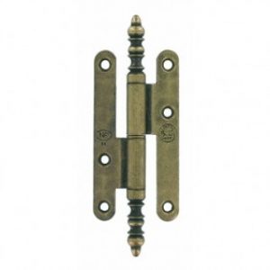 Paumelle rustique – menuiserie bois – à bouts ronds – vieux laiton