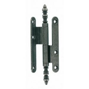 Paumelle rustiques menuiserie bois coudée à bouts ronds-Fer patiné