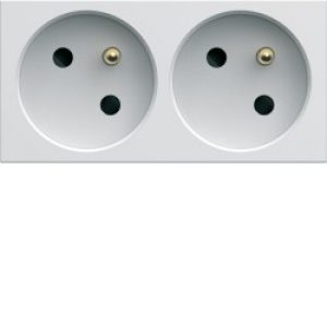 PC dble goul. 2P+T 16A pure – APPAREILLAGE MURAL GALLERY HAGER WXF422B