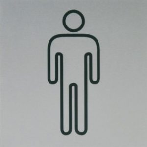 Pictogramme adhésif aluminium anidosé argent – 120 x 120 mm