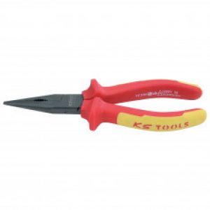 Pince à bec demi-rond droit isolée à poignée bi-composant, L.200 mm KS Tools 117.1118
