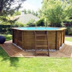 Piscine bois Vanille Premium Ø 412 x H 119 cm