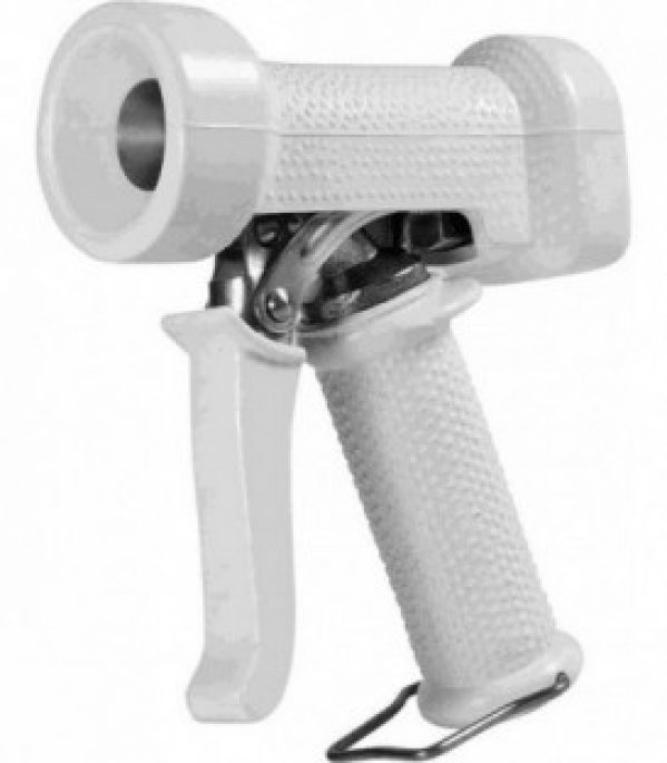 Pistolet de lavage professionnel gaine en coutchouc blanc gamme acier inoxydable