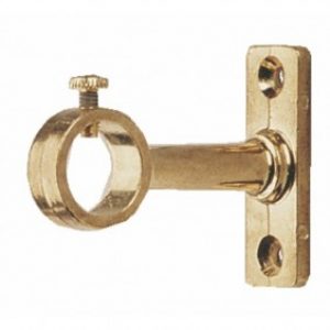 Piton sur platine pour tube de penderie rond-laiton poli