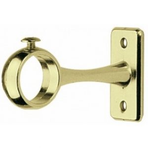 Piton sur platine pour tube de penderie rond-zamak laitonné