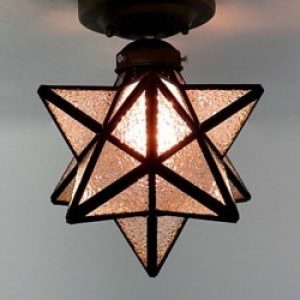 Plafonnier Bronze à Store en Verre