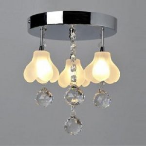 Plafonnier Contemporain en Cristal à 3 lumières en Verre
