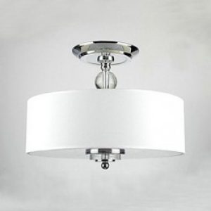 Plafonnier en Métal à Store en Tissu