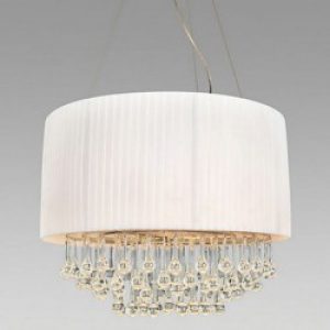 Plafonnier moderne en cristal avec 5 Lumières à store en tissu