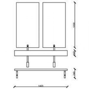 Plan vasque double + plan de toilette 120 cm…