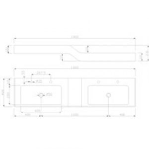 Plan vasque pour enfants mural double Mediclinics