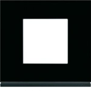 Plaque 1P midnight glass – APPAREILLAGE MURAL GALLERY HAGER WXP4102