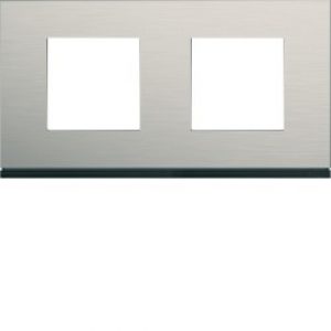 Plaque 2P H71 antique alu – APPAREILLAGE MURAL GALLERY HAGER WXP4512