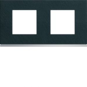 Plaque 2P H71 dark rock – APPAREILLAGE MURAL GALLERY HAGER WXP4412