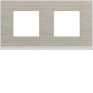 Plaque 2P H71 latté – APPAREILLAGE MURAL GALLERY HAGER WXP2512