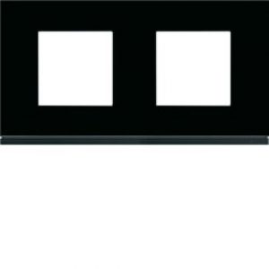 Plaque 2P H71 midnight glass – APPAREILLAGE MURAL GALLERY HAGER WXP4112