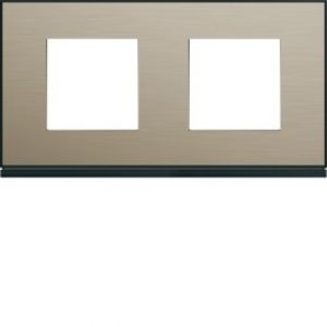 Plaque 2P H71 placage bronze – APPAREILLAGE MURAL GALLERY HAGER WXP2212