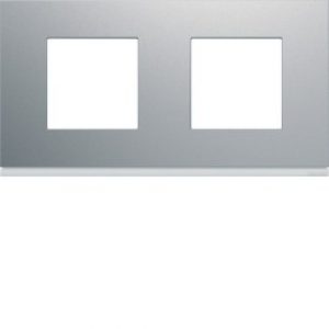 Plaque 2P H71 titane – APPAREILLAGE MURAL GALLERY HAGER WXP0112