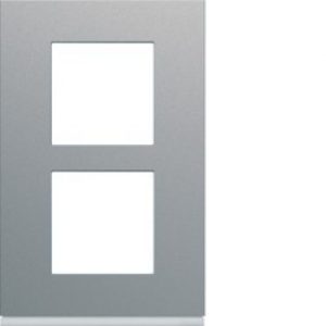 Plaque 2P V57 titane – APPAREILLAGE MURAL GALLERY HAGER WXP0122