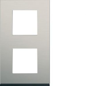 Plaque 2P V71 antique alu – APPAREILLAGE MURAL GALLERY HAGER WXP4542