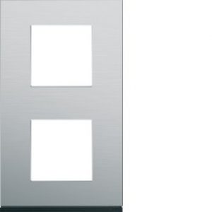 Plaque 2P V71 natural alu – APPAREILLAGE MURAL GALLERY HAGER WXP4342