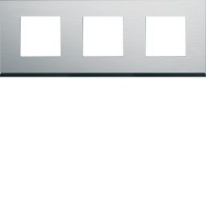 Plaque 3P H71 natural alu – APPAREILLAGE MURAL GALLERY HAGER WXP4313