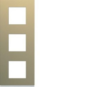 Plaque 3P V71 champagne – APPAREILLAGE MURAL GALLERY HAGER WXP0443