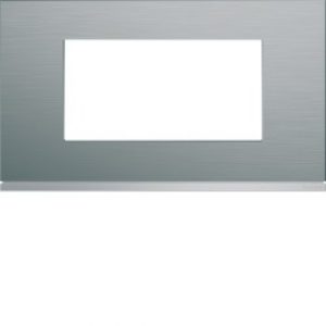 Plaque 4M E57 bright inox – APPAREILLAGE MURAL GALLERY HAGER WXP4234