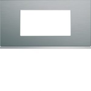 Plaque 4M E71 bright inox – APPAREILLAGE MURAL GALLERY HAGER WXP4204