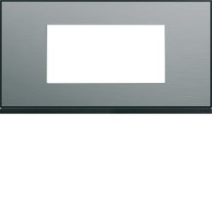Plaque 4M E71 placage steel – APPAREILLAGE MURAL GALLERY HAGER WXP2104