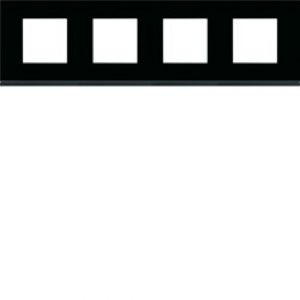 Plaque 4P H71 midnight glass – APPAREILLAGE MURAL GALLERY HAGER WXP4114