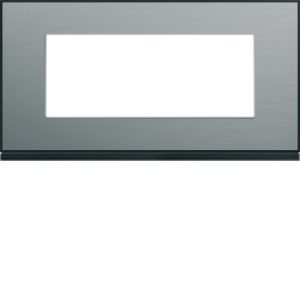 Plaque 5M E71 placage steel – APPAREILLAGE MURAL GALLERY HAGER WXP2105