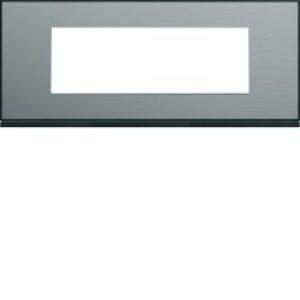 Plaque 6M E71 placage steel – APPAREILLAGE MURAL GALLERY HAGER WXP2106