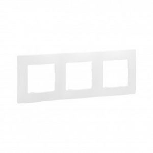 Plaque blanche 3 postes pour appareillage électrique Niloé