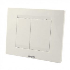 Plaque commande double touche ESSENTIEL blanche – WIRQUIN