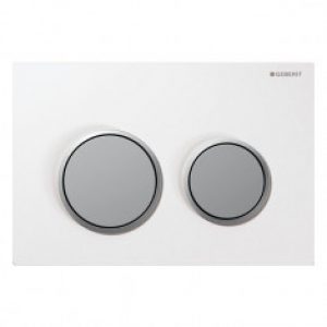 Plaque de déclenchement OMEGA 20 – Blanc et chromé mat