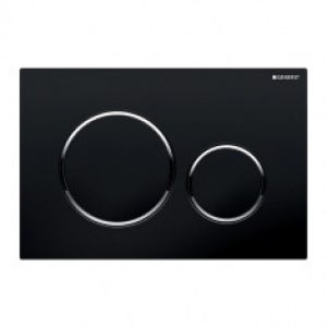 Plaque de déclenchement wc SIGMA 20 – Noir et chromé brillant