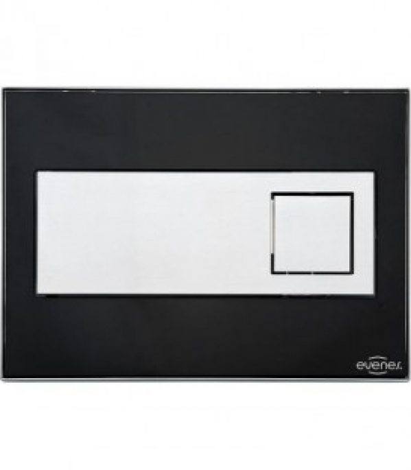 Plaque de declenchement EMmon Evenes verre – noire – carre commande par l&rsquo;avant (encastré 189)