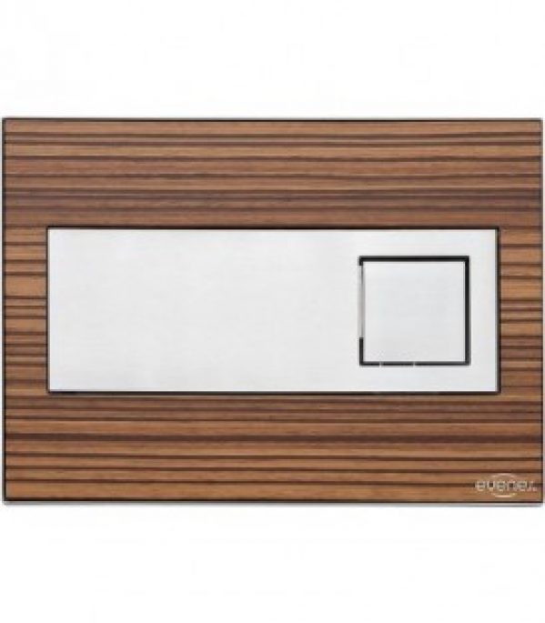 Plaque de declenchement Emon Evenes – optique bois/zebrano – Carre commande par l&rsquo;avant (encastré 189)